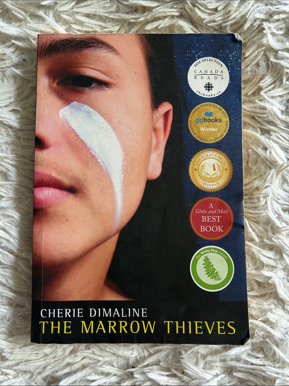 Cherie Dimaline, The Marrow Thieves - White Face Paint Cover Artwork (Book)
